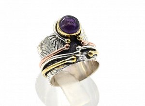 Кольцо С925 с аметистом, размер 19, 9г