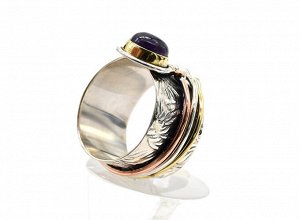 Кольцо С925 с аметистом, размер 19, 9г