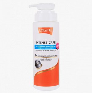 ШАМПУНЬ-СЫВОРОТКА С КЕРАТИНОМ LOLANE INTENSE CARE ДЛЯ СУХОЙ И ПОВРЕЖДЕННОЙ КОЖИ, 400 мл