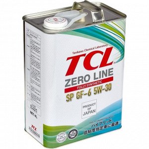 Масло моторное TCL Zero Line 5w30, синтетическое, API SP, ILSAC GF-6A, для бензинового двигателя, 4л, арт. Z0040530SP