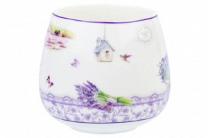 Кружка «Лаванда» 450 мл из NEW BONE CHINA, бочонок 13x10x8.5 см