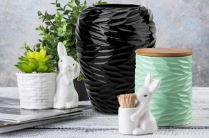 Ваза черная "Листья Ивы", 20 см, 2,25 л