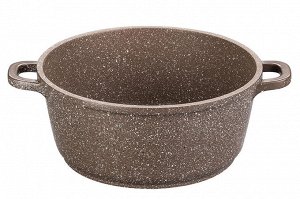 Казан 3,3 л "Гармония Вкуса" с крышкой, коричневый мрамор, индукция, диаметр 22 см