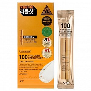 VT COSMETICS 100 VITA-LIGHT REEDLE SHOT Бустер-сыворотка с микроиглами и витамином C 1 шт. по 2 мл (1стик)