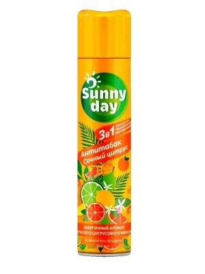Освежитель воздуха SUNNY DAY 300мл Антитабак Сочный цитрус без ТУ