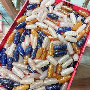 Бусина Дзи БЕЛЫЕ. С инкрустацией 3см. Агат