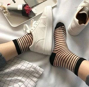 Носки женские стеклянные в полоску