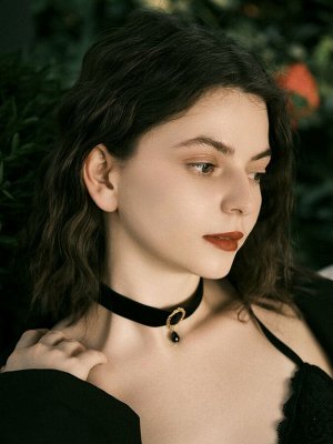 Чокер «Александрия» ажур, овал, цвет чёрный в золоте, 30 см