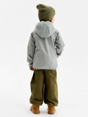 Ветровка демисезонная для мальчиков MINAKU из Softshell на флисе, непромокаемая, серая.