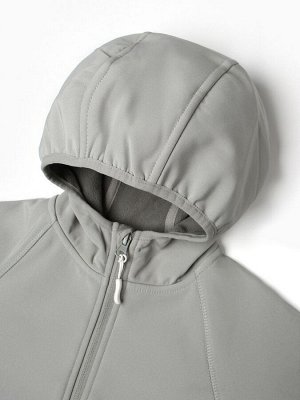 Ветровка демисезонная для мальчиков MINAKU из Softshell на флисе, непромокаемая, серая.