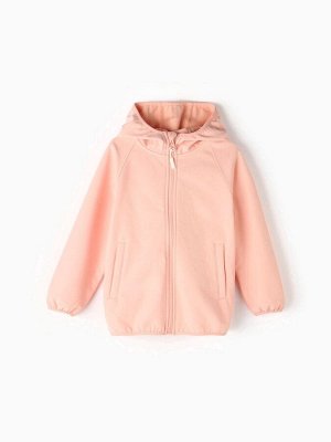 Ветровка демисезонная для девочек MINAKU из Softshell на флисе, непромокаемая, персиковая.