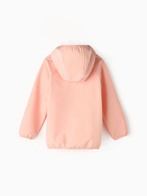 Ветровка демисезонная для девочек MINAKU из Softshell на флисе, непромокаемая, персиковая.