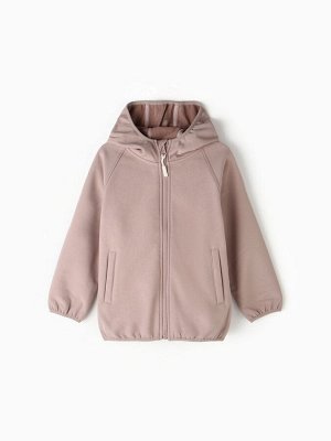Ветровка демисезонная для девочек MINAKU из Softshell на флисе, непромокаемая, каштан.