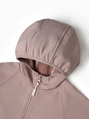 Ветровка демисезонная для девочек MINAKU из Softshell на флисе, непромокаемая, каштан.