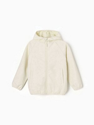 Ветровка демисезонная для девочек MINAKU из Softshell на флисе, непромокаемая, светло-серая.