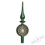 Верхушка &quot;Lumiere&quot; зеленая винтаж (стекло) 9х4х29 см