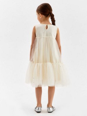 Платье для девочки MINAKU: PartyDress, молочное.