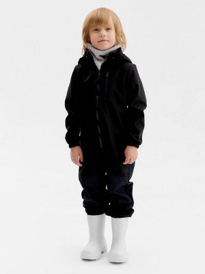 Комбинезон демисезонный для мальчиков MINAKU из Softshell на флисе, непромокаемый, чёрный.