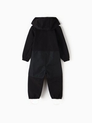 Комбинезон демисезонный для мальчиков MINAKU из Softshell на флисе, непромокаемый, чёрный.