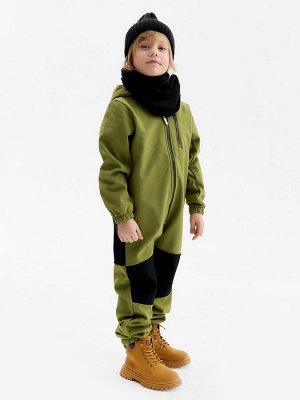 Комбинезон демисезонный для мальчиков MINAKU из Softshell на флисе, непромокаемый, оливковый.