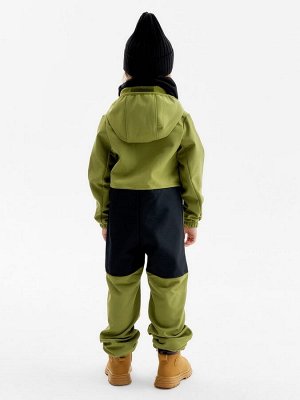 Комбинезон демисезонный для мальчиков MINAKU из Softshell на флисе, непромокаемый, оливковый.