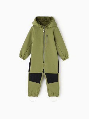 Комбинезон демисезонный для мальчиков MINAKU из Softshell на флисе, непромокаемый, оливковый.