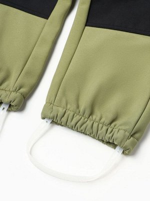 Комбинезон демисезонный для мальчиков MINAKU из Softshell на флисе, непромокаемый, оливковый.