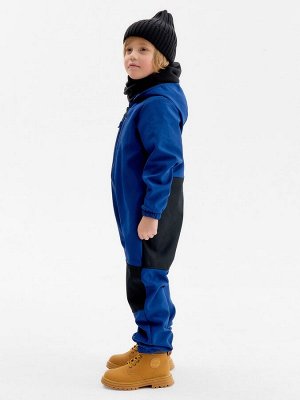 Комбинезон демисезонный для мальчиков MINAKU из Softshell на флисе, непромокаемый, тёмно-синий.