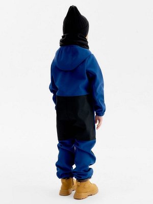 Комбинезон демисезонный для мальчиков MINAKU из Softshell на флисе, непромокаемый, тёмно-синий.