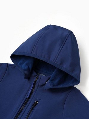 Комбинезон демисезонный для мальчиков MINAKU из Softshell на флисе, непромокаемый, тёмно-синий.