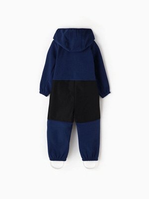 Комбинезон демисезонный для мальчиков MINAKU из Softshell на флисе, непромокаемый, тёмно-синий.