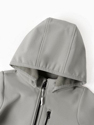 Комбинезон демисезонный для мальчиков MINAKU из Softshell на флисе, непромокаемый, серый.