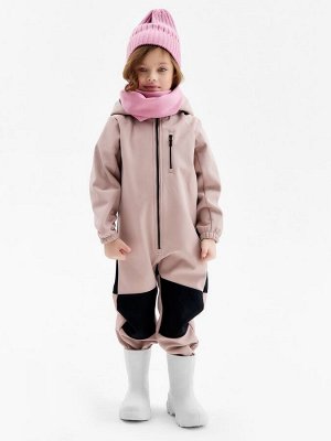 Комбинезон демисезонный для девочек MINAKU из Softshell на флисе, непромокаемый, бежевый.