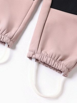 Комбинезон демисезонный для девочек MINAKU из Softshell на флисе, непромокаемый, бежевый.