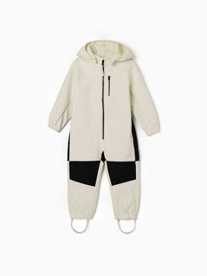 Комбинезон демисезонный для девочек MINAKU из Softshell на флисе, непромокаемый, светло-серый.