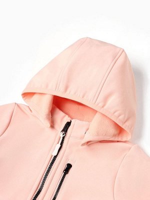 Комбинезон демисезонный для девочек MINAKU из Softshell на флисе, непромокаемый, персиковый.
