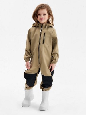 Комбинезон демисезонный для девочек MINAKU из Softshell на флисе, непромокаемый, хаки.
