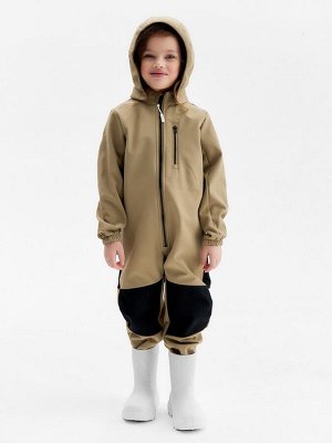 Комбинезон демисезонный для девочек MINAKU из Softshell на флисе, непромокаемый, хаки.