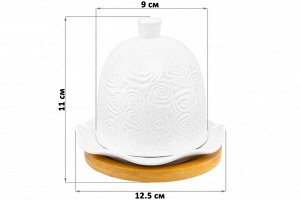 Подставка для лимонов 12,5x12,5x11 см с деревянной основой "Розы"