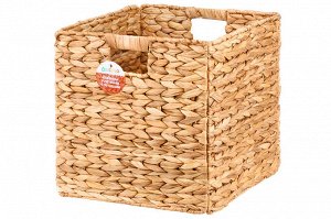 Складная плетеная корзина с ручками 31x31x31 см