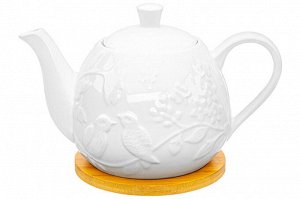 Чайник 900 мл с подставкой "Птички на ветке", размер 21,5*13,5*14,5 см