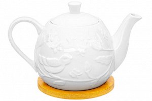 Чайник 900 мл с подставкой "Птички на ветке", размер 21,5*13,5*14,5 см