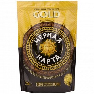 Кофе растворимый ЧЕРНАЯ КАРТА 240г Gold пакет