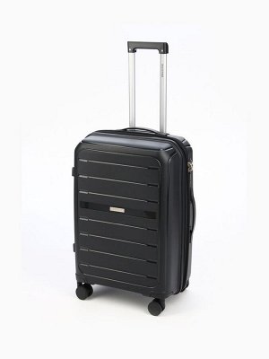 Чемодан на колёсах Bagvoyage средний 73 л (М), на молнии, с увеличением, кодовый замок, 4 колеса, чёрный