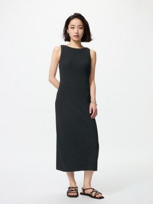 UNIQLO Washable Knit Bra Dress – трикотажное платье-комбинация с бра - 09 BLACK