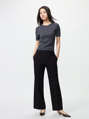 UNIQLO - свитер из ультратонкой мериносовой шерсти с 3D-технологией и фактурным рубчиком - 18 WINE