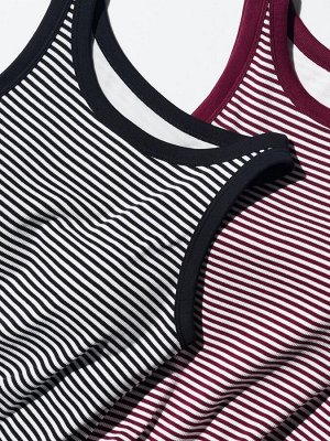 UNIQLO Rib Bra Top American Sleeve – бра-топ из рибаны с американской проймой - 18 WINE