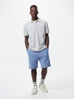 UNIQLO Stretch Easy Shorts - лёгкие шорты из стрейч-шамбре с эффектом денима - 63 BLUE