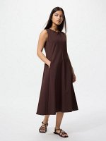 UNIQLO - ультраэластичное платье без рукавов укороченной длины - 37 BROWN