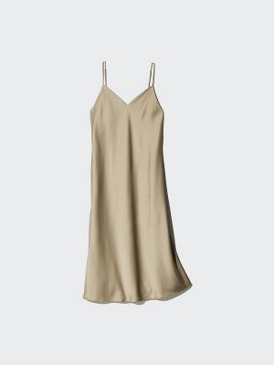 UNIQLO Satin Camisole Dress – атласное платье-комбинация - 58 DARKGREEN
